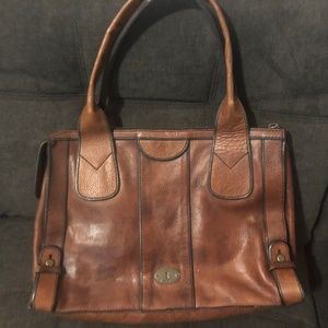 Fossil Brown Vintage Leather Top Satchel in ZB5190